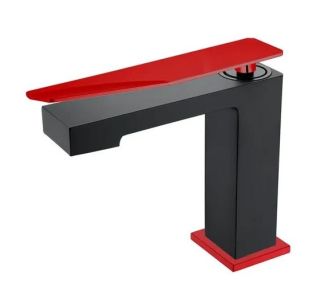 Смеситель для раковины Boheme Q 141-BR.2 чёрный/красный